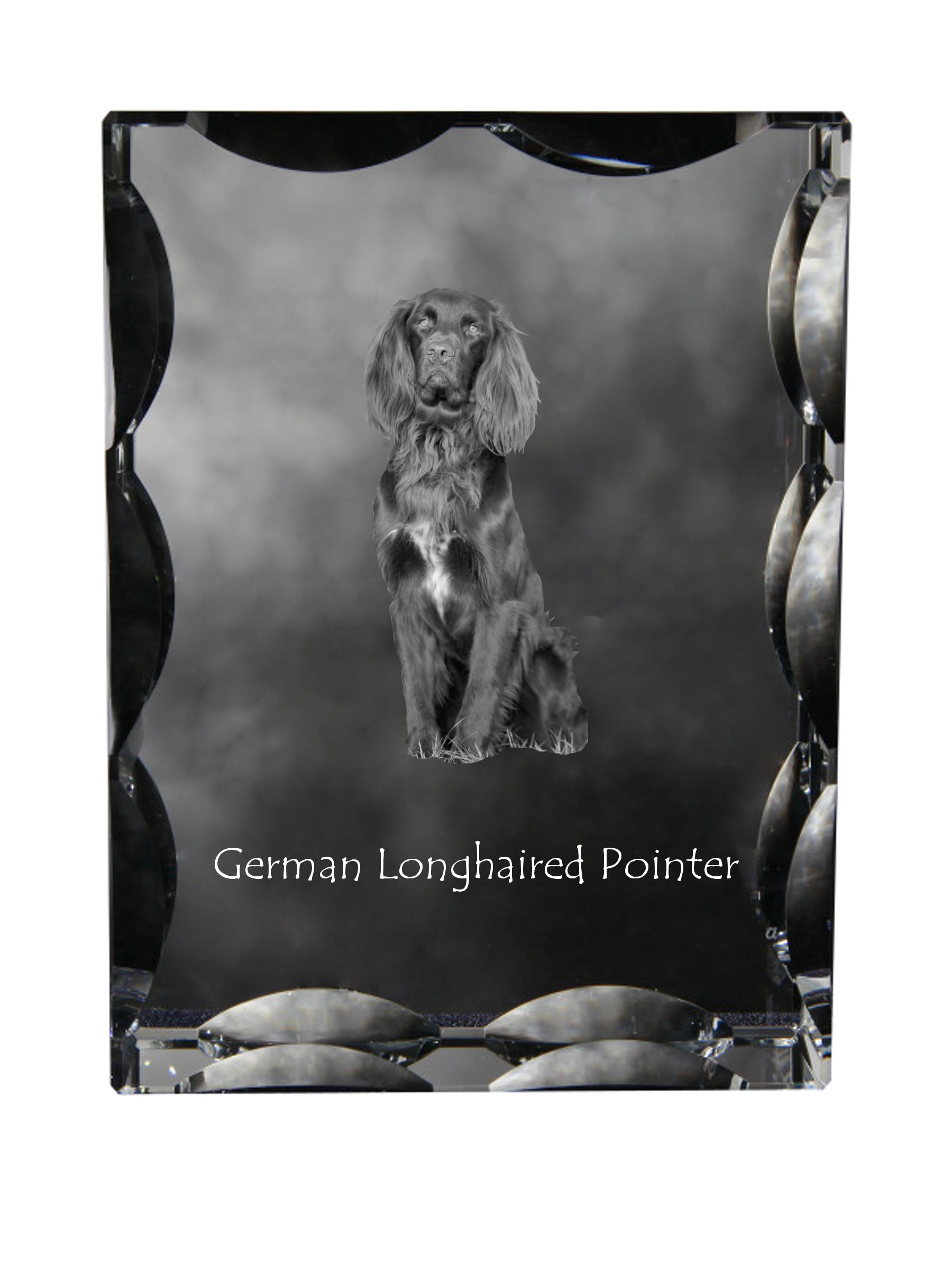 

German Shorthaired Pointer - crystal with a picture of a dog, glass statuette with a picture, unique frame with a picture from Art-Dog brand прозорий