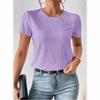 A New Summer Solid-color Short-sleeved Hollowed-out Casual T-shirt