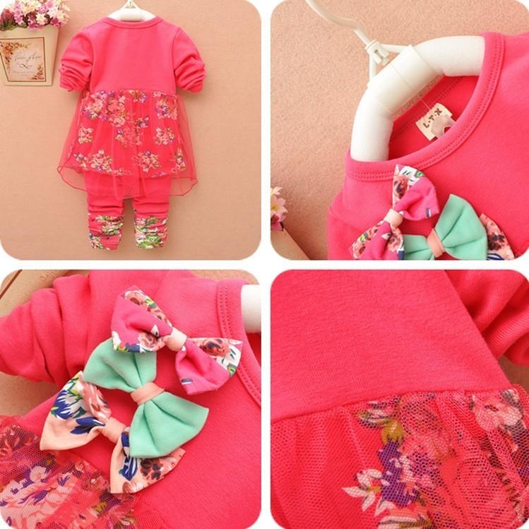 Premium Qualität Kleinkind Säugling Kinder Baby Mädchen Outfits Kleidung T-Shirt Tops Kleid Und Hosen 2-teiliges Set