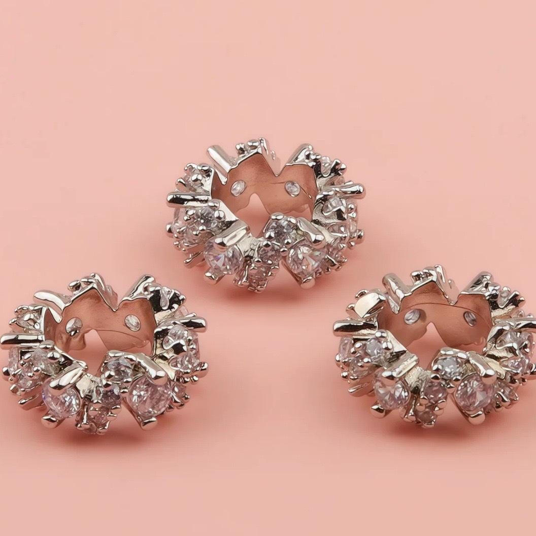 14k Gold-Plated Color-Preserving Cubic Zirconia Spacer & Barrel Beads for DIY Crystal Bracelets