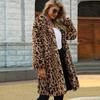 Faux fur suit collar plush coat Faux fur leopard print jacket