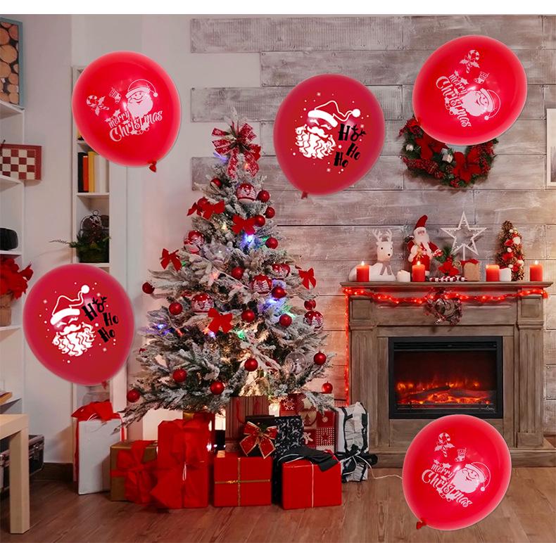 Set of 50 Christmas 12-Inch Latex Balloons: Santa & Tree Design for Party Decor