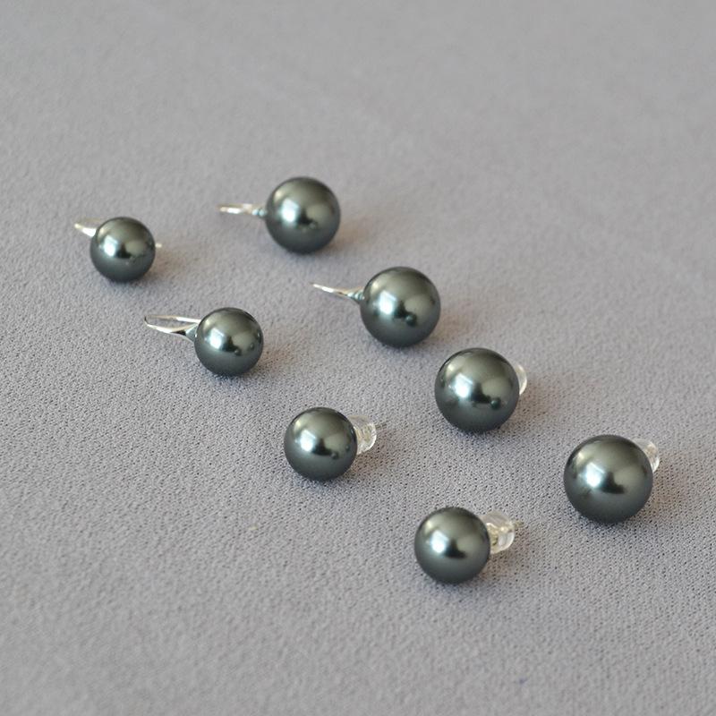Retro Tahiti Style High-Luster Pearl Stud Earrings with 925 Silver Needle