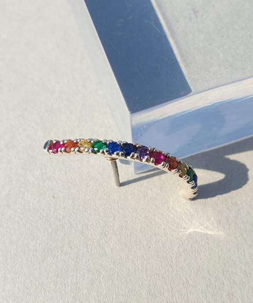 Bonbeau Rainbow Cubic Pin Earcuff