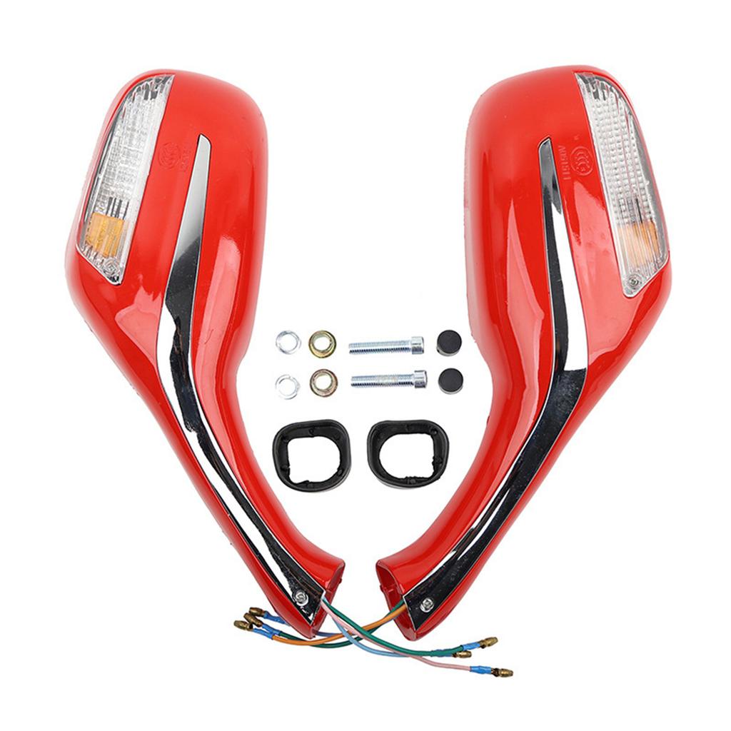 Rearview Mirror Replacement With Turn Signal Light for Motorcycle Electric Bike Modification Side Mirrors with LED Lamp