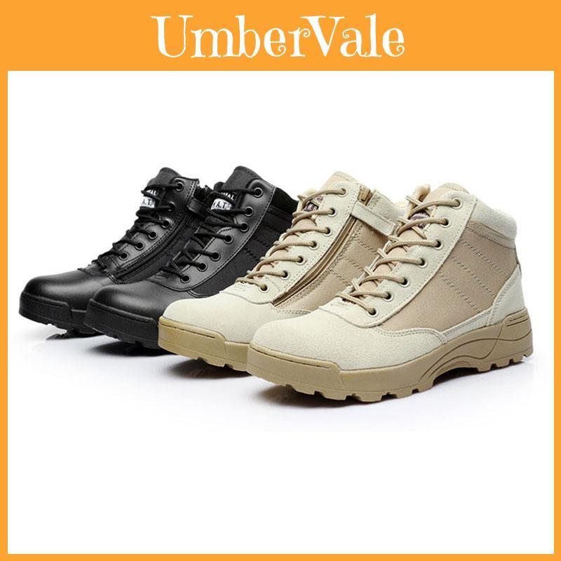 Comfortable Shock Absorbing Men's Military Combat Boots With Durable Rubber Sole