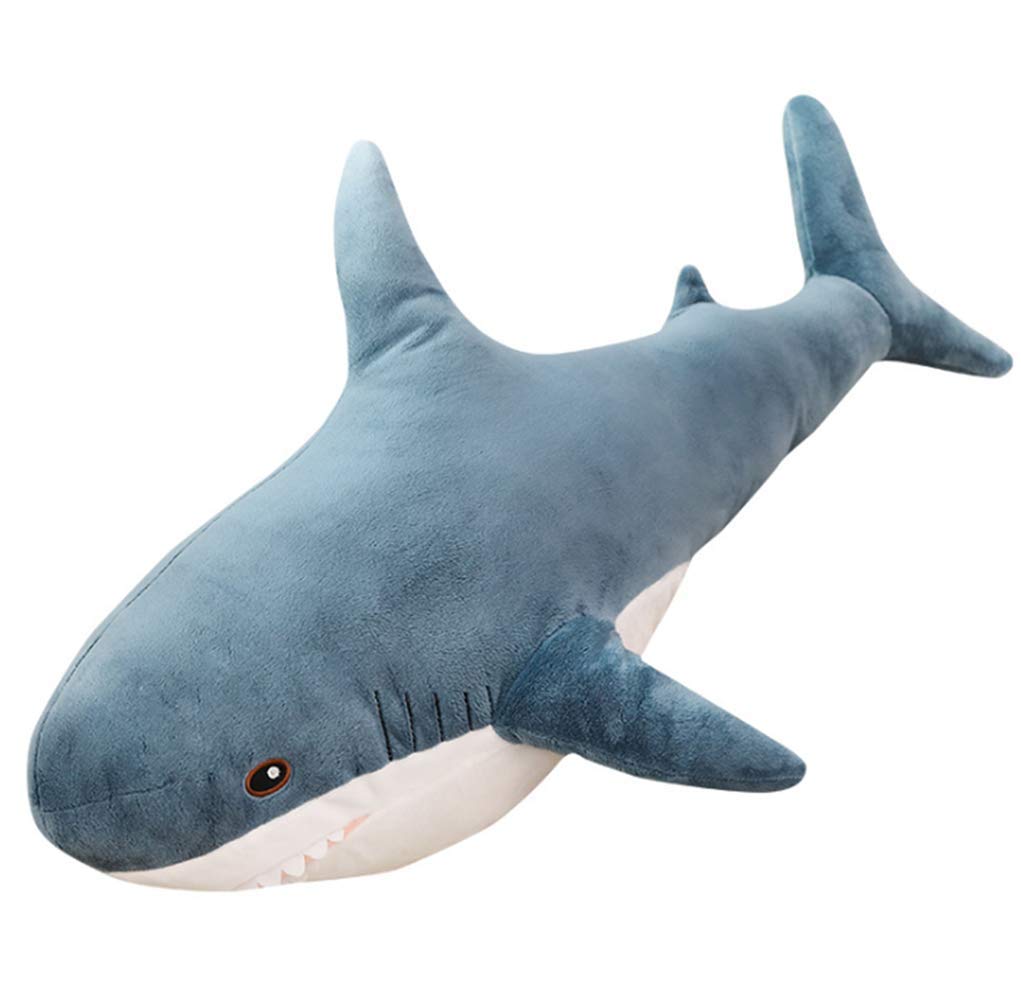 Realistic Shark Plush Toy, Fluffy Body Pillow Cushion, Cute Gift (80cm), Suitable for Ages 6+