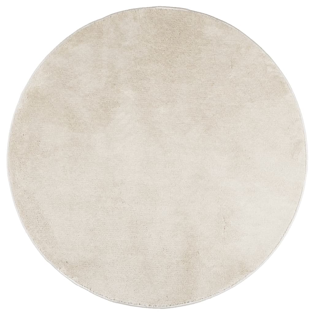 OVIEDO Short Pile Rug Beige Ø 120 Cm