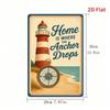 Vintage Nautical Lighthouse Tin Sign 8x12 Inch Rustic Coastal Metal Plaque Wall Decor