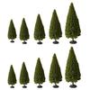 Cabilock 10pcs Sandbox Pine Trees Micro Landscape Material Construction Pine Tree Model Sand Table Decoration Lightweight and Portable Mini