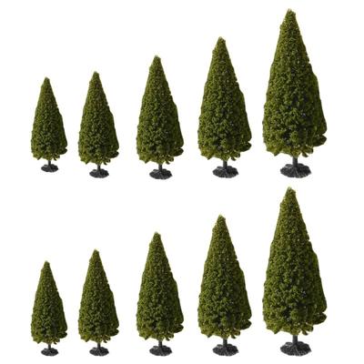 Cabilock 10pcs Sandbox Pine Trees Micro Landscape Material Construction Pine Tree Model Sand Table Decoration Lightweight and Portable Mini