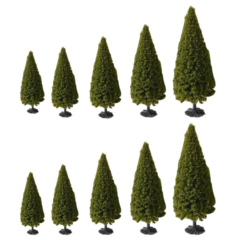 Cabilock 10pcs Sandbox Pine Trees Micro Landscape Material Construction Pine Tree Model Sand Table Decoration Lightweight and Portable Mini