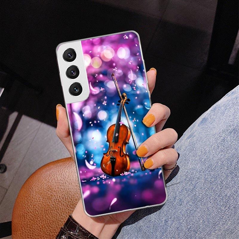Music Violin Phnoe Case for Samsung Galaxy S26 S25 Edge S23 S24 Ultra S22 Plus S21 S20 FE Unique Cover Soft Coque Galaxy S25 S23
