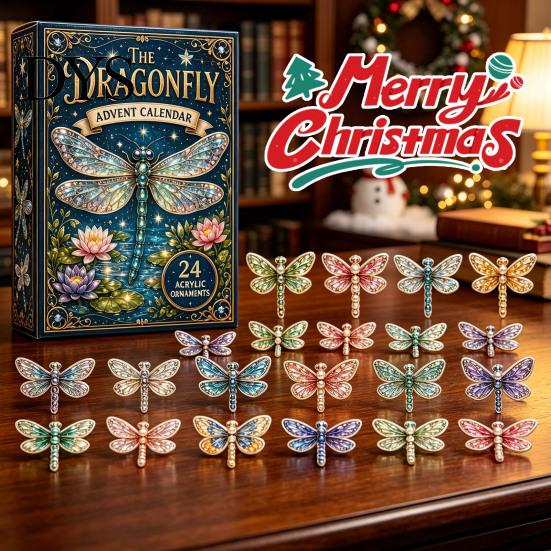 Holiday Decorative Figures Beautiful Butterflies Advent Calendar 2026, 24 Day Countdown Box Expectation Building Gift with 2D Acrylic Butterfly