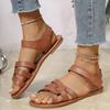 2025 New Women's Flat Sandals for Summer. Casual Rivet Sandals with Comfortable Flat Soles, Stylish and Versatile Beach Shoes.