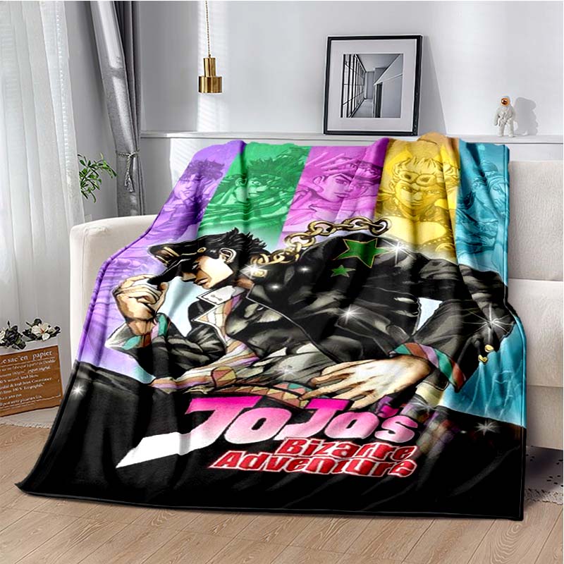 3D Cartoon Anime J-JoJo's Bizarre Adventure Bedruckte Decke Haus Sofa Bettbezug Wohnzimmer Schlafzimmer Dekoration Warme Weiche Decke