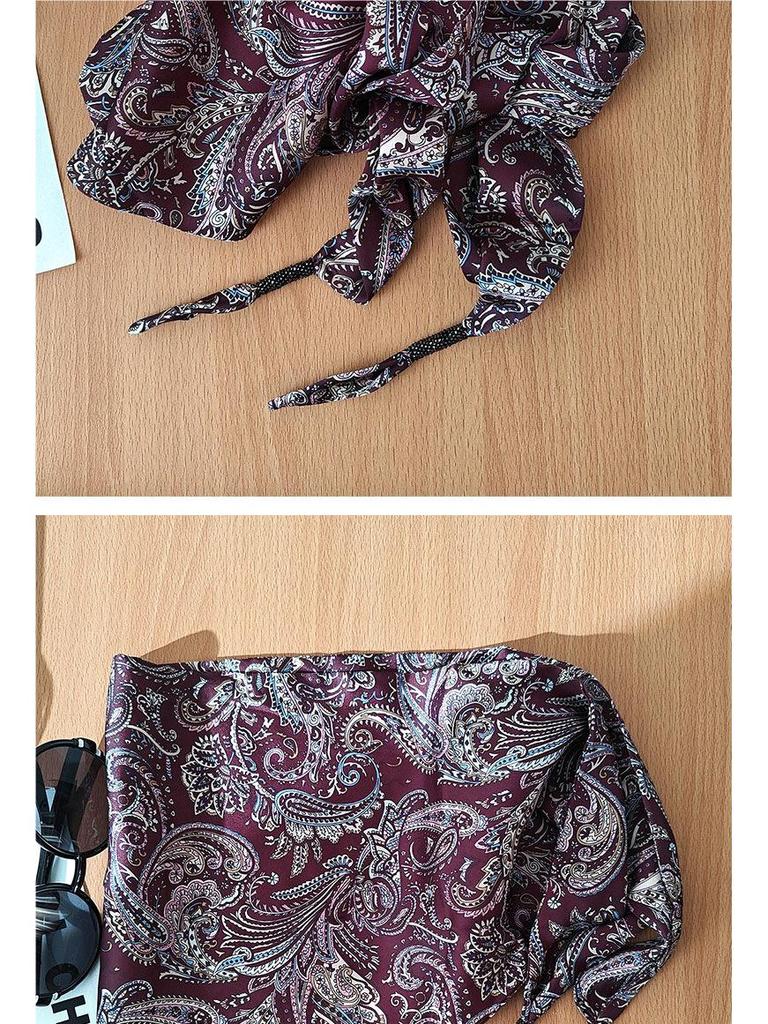 Retro Paisley Silk Scarf: Women's Spring/Summer Versatile Scarf & Waist Accessory