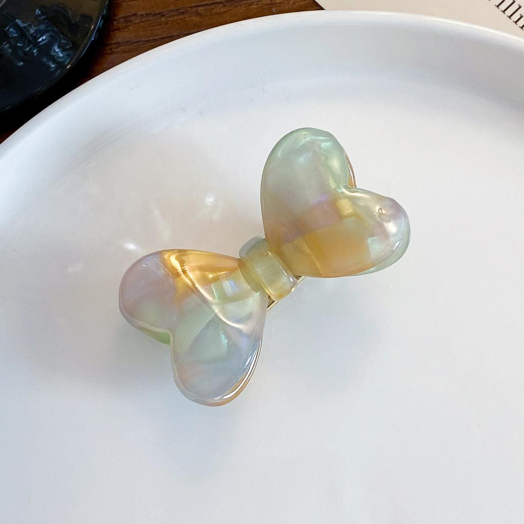Adorable Multi-color Heart Bow Hair Clip For Women Stylish And Versatile Accessories