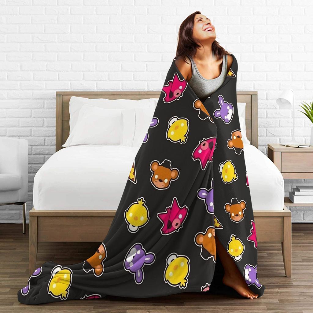 FNAFS At Freddy's Flannel Blanket Warm Soft Throw Blanket for Couch Chair Decorative Fluffy Bedspread Sofa Bed Cover