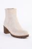 Stone Zipper Detailed Suede Women's Block Heel Boots