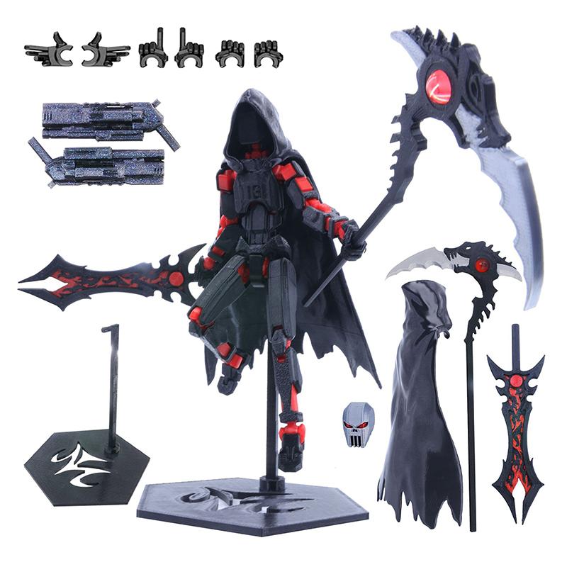 

Набор экшн-фигурок T13 Манекен 13 Скелет Смерти Подвижный Робот,Фигурка Смерти с Плащом Счастливая 13 Коллекционная Экшн-фигурка Искусство