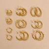 Stainless Steel Earrings, Twist Earrings, Gold C-shaped Earrings, Simple and Fashionable Women's Jewelry