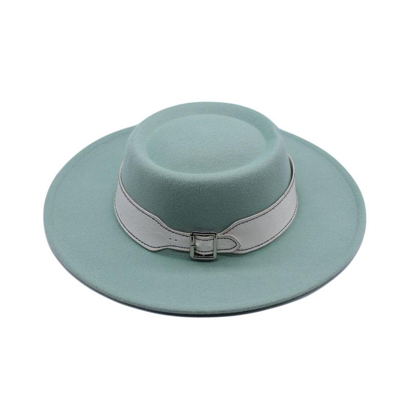 European and American fashion autumn and winter woolen top hat women, British retro temperament big-brimmed jazz hat women's concave felt hat
