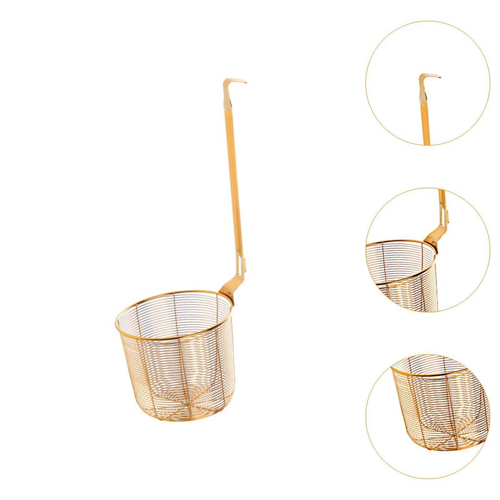 Pasta Strainer Portable Frying Basket Mesh Pasta Basket Noodle Strainer for Straining Kitchen Dumplings Draining Cooking
