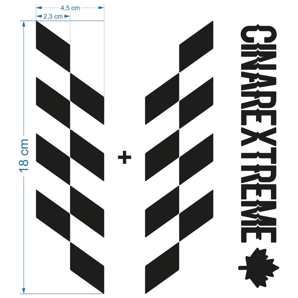 Flag Red Checkered Helmet Motorcycle Sticker Set CinarExtreme
