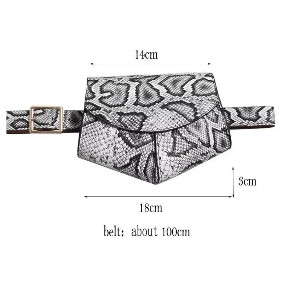 Fashionable Small Waist Bag Versatile Women Small Delicate Snake Skin Decorative Belt Saddle Bag Fashionable Sweater Belt Trendy