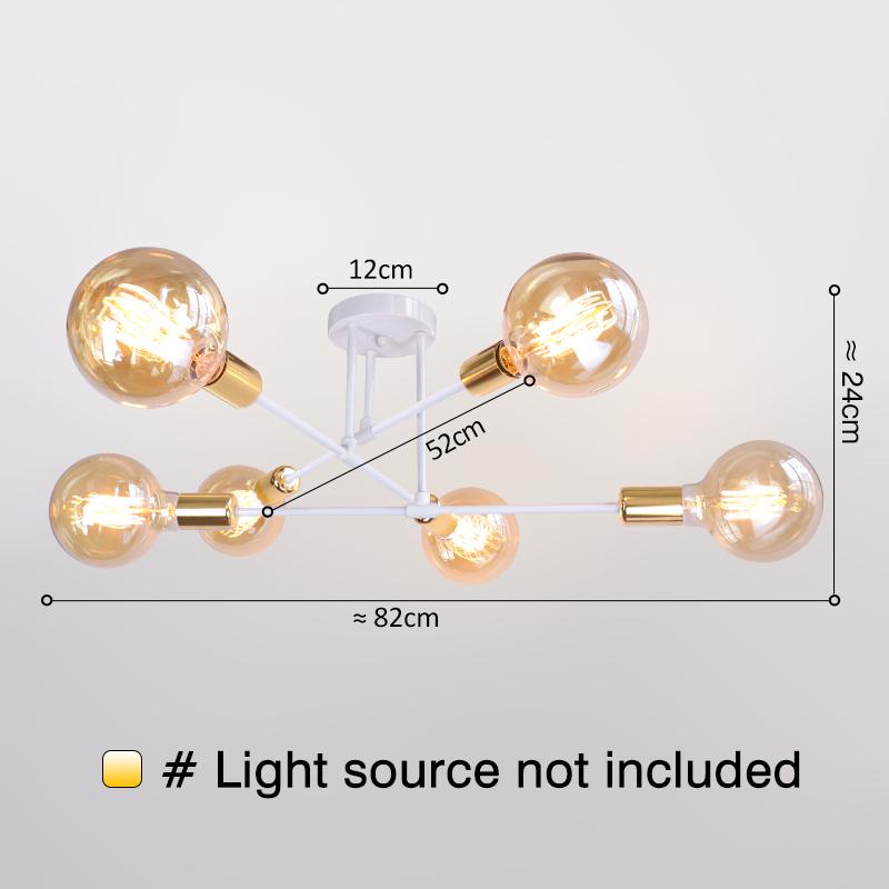 Lustră Modernă Nordică E27 Aur Negru Plafon Minimalistă Living Interior Pentru Iluminat Decor Acasă Dormitor Lampă Suspendată
