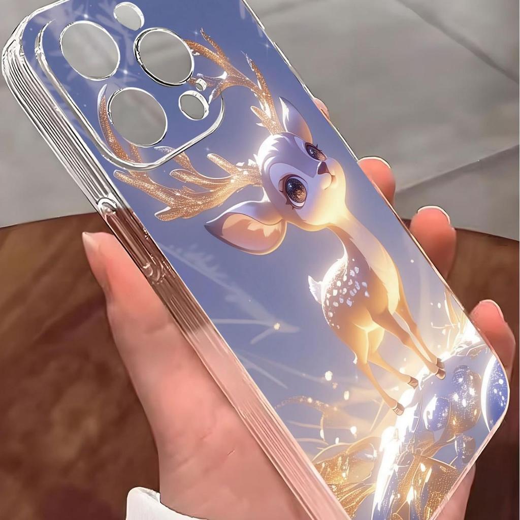 Dreamy Deer Transparent Anti-fall Case for iPhone 15/16/17 Promax/14