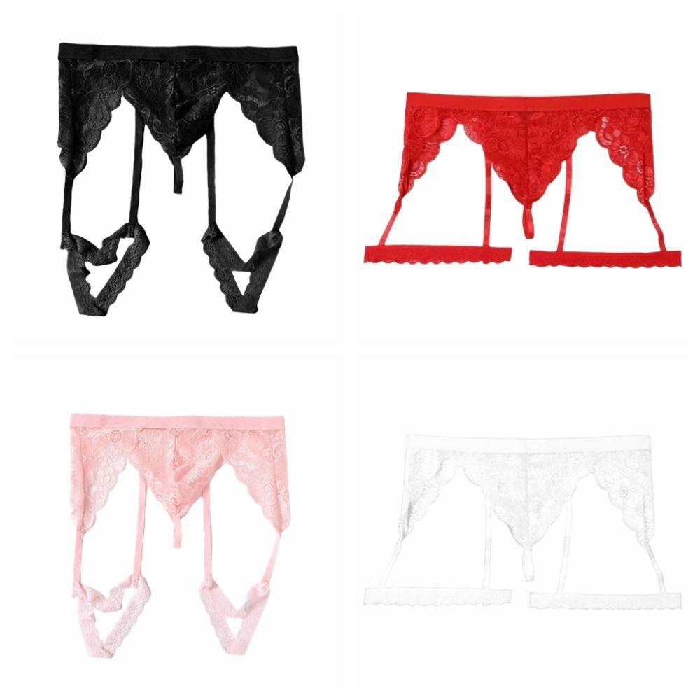 U Convex Lace Flower Panties Solid Color Briefs Soft Men Thong  Valentine's Day