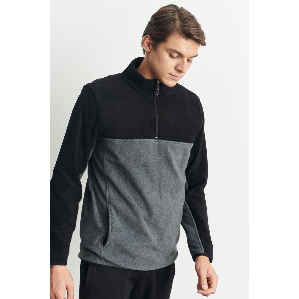 Pánská námořnická modrá antracitová standardní střih normální střih na denní nošení pohodlná dvoubarevná fleecová sportovní mikina