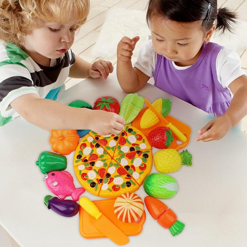 Toys Accessories Pretend Play Food Sets for Cutting Fruits Pretend Play Kitchen Food for Toddlers Birthday Gifts Kids Children