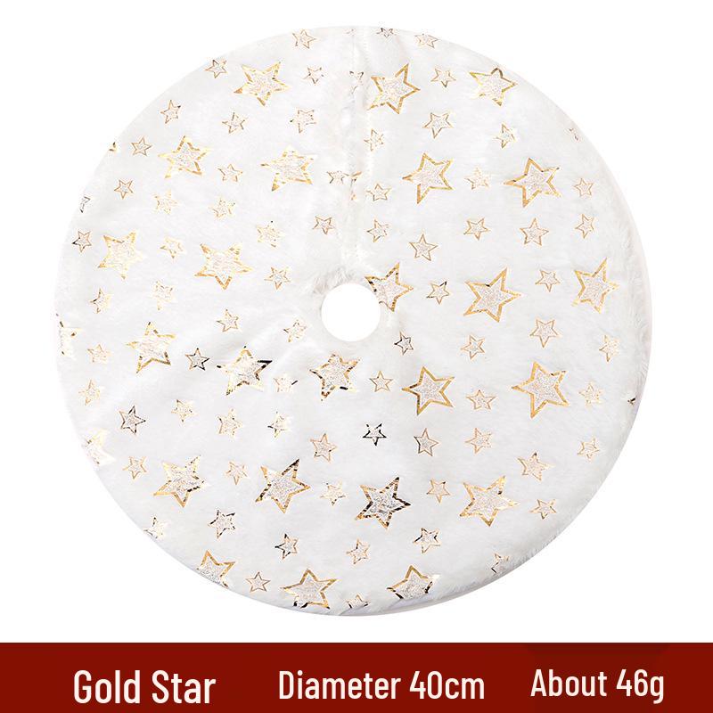 Mini Gold & Silver Snowflake Tree Skirt - Christmas Plaid Cloth Base Party Decoration