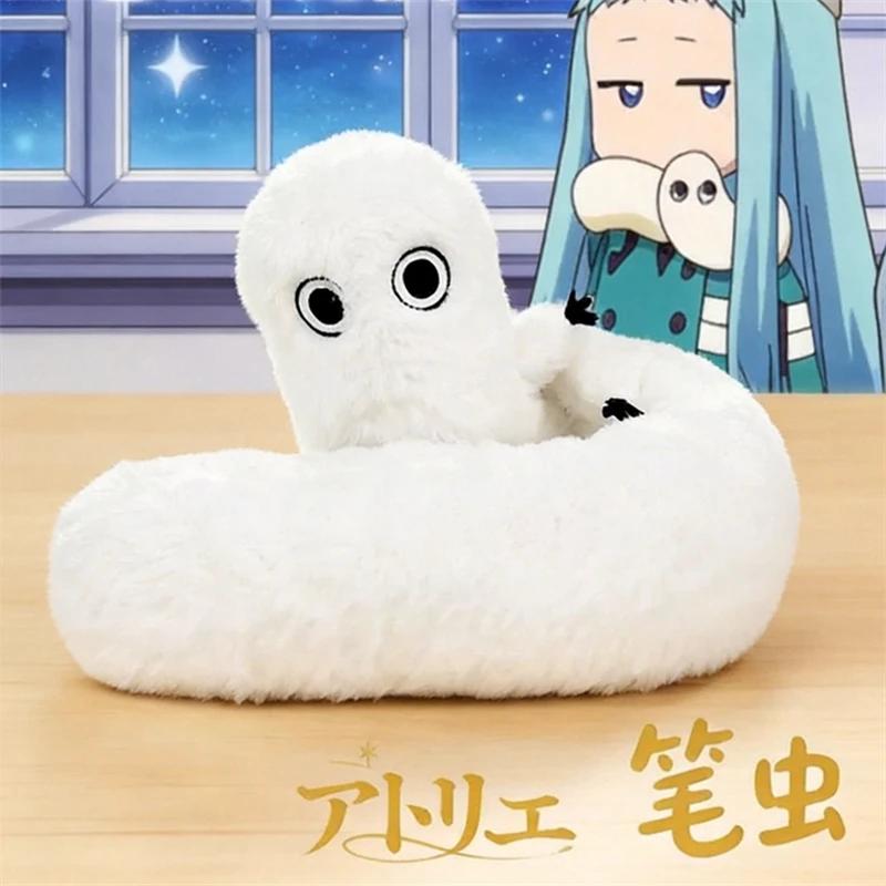 Weicher flauschiger Hexenhut Atelier Pinsel Wurm Plüschtier Weiße biegsame Stoffpuppe Für Manga-Fans Heimdekoration Sammlung 40cm gray