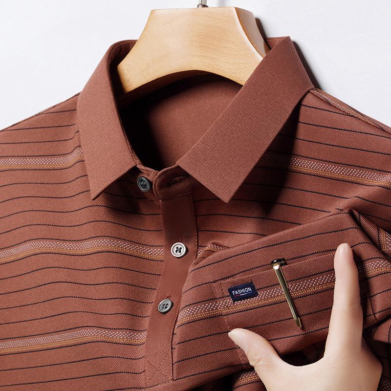 

Мужская летняя повседневная официальная одежда Футболки с коротким рукавом Полосатые рубашки-поло для мужчин Топы Блузки Майки Пляжные рубашки 2XL темные хаки