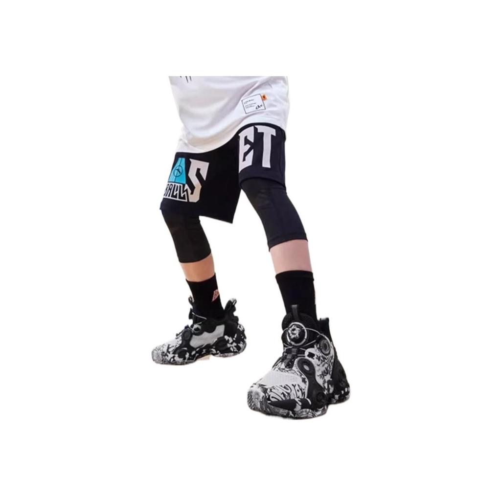Anta Kids Synthetic Leather Comfortable Odor Resistant Shock Absorbing Wear Resistant Mid Top Basketball Shoes Kids Basketball Shoes 312321102-2