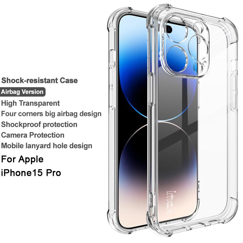

IMAK For iPhone 15 Pro Anti-scratch Super Clear Back Cover Soft TPU Phone Case Transparent