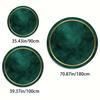 Green and Golden Circular Rug - 2D Flat Non-Slip Floor Mat for Easter - Washable Indoor Outdoor Holiday Decor Area Carpet Rug
