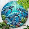 Iron Turtle Metal Art Sign Ocean Theme Wall Decor for Home Cafe Bar