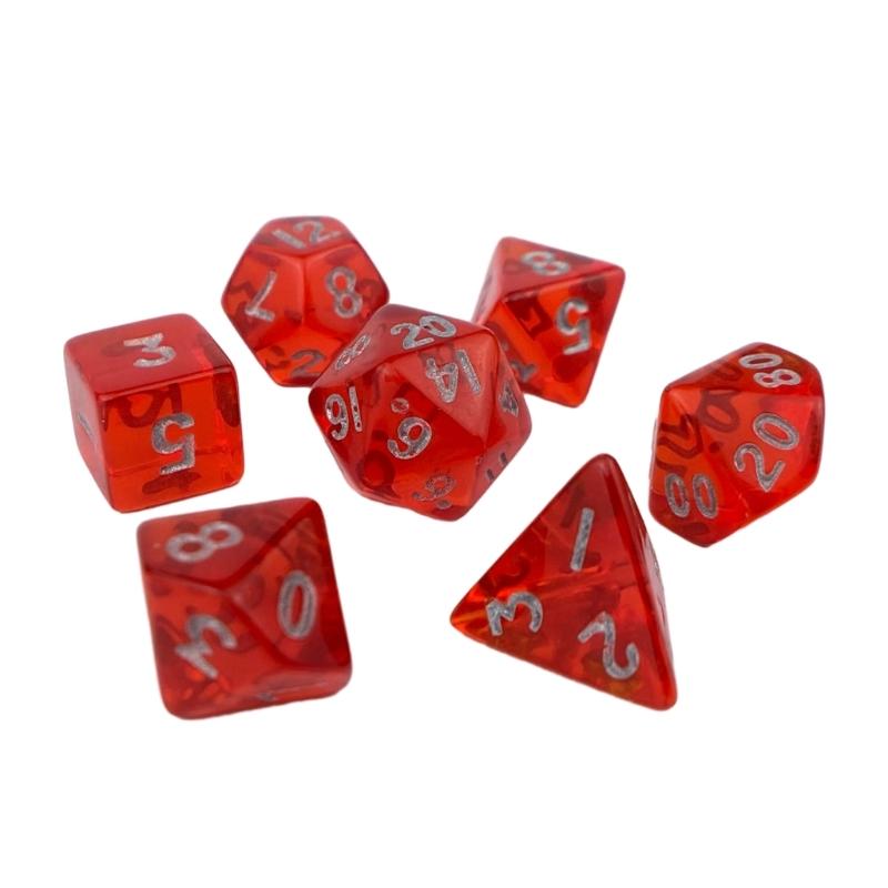 Small Multi-Sided Acrylic Dices Set Portable Mini Polyhedral Dices Tiny Mini Role Playing Table Game Dices for Men Women