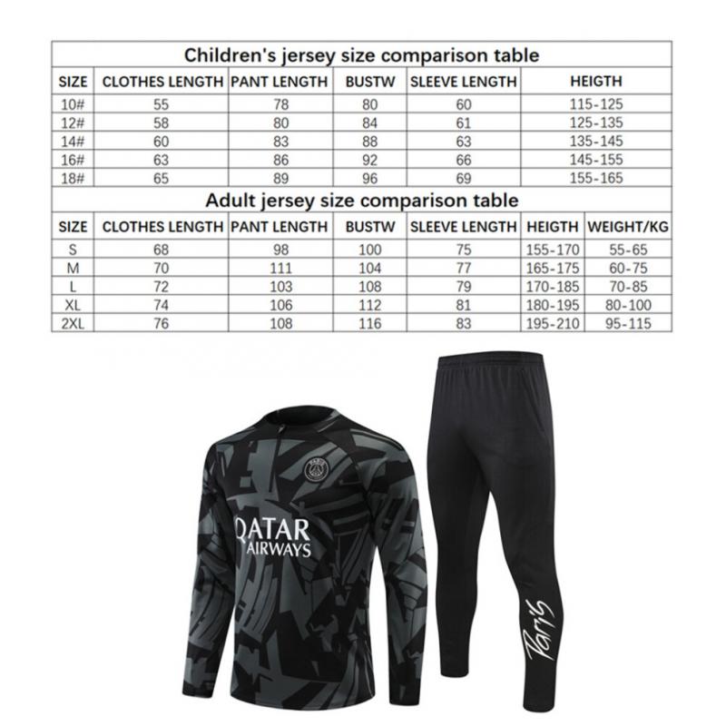 Pařížský fotbalový dres s dlouhým rukávem Tréninková souprava Sezóna 22/23 PSG Dospělí Děti Tepláková souprava