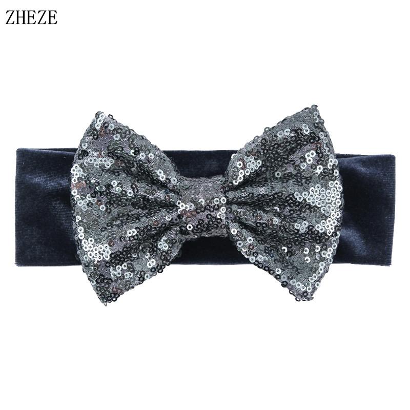 Baby Soft 5" Hair Bow Headband Kids Girls Velvet Headwrap Turband Toddler Photo Pro DIY Hair Accessories