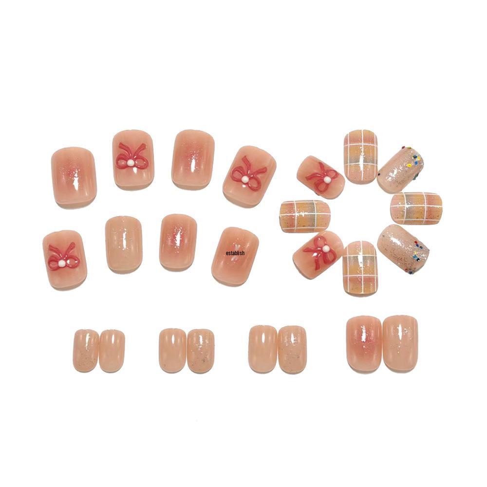 Sequin Pearl Butterfly Nude Nails - Gentle Whitening Daily Manicure Tips