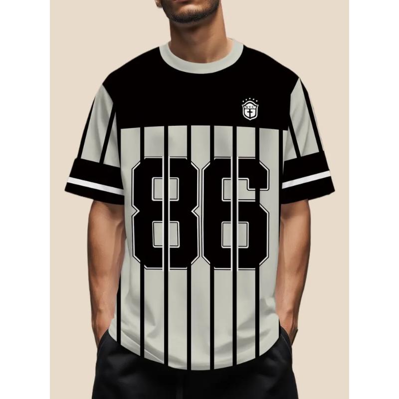 Fashion Men's Crew Neck Short Sleeve 3D Ball Suit Color Printing Ball Suit Short Sleeve Crew Neck T-Shirt