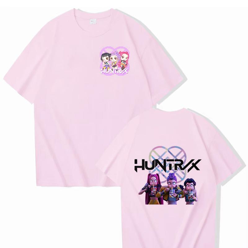 Kpop Demon Hunters Fashion T-shirts for Men Women Cartoon Printed Short Sleeved Shirt Couple Summer Hip Hop T-shirt Gifts