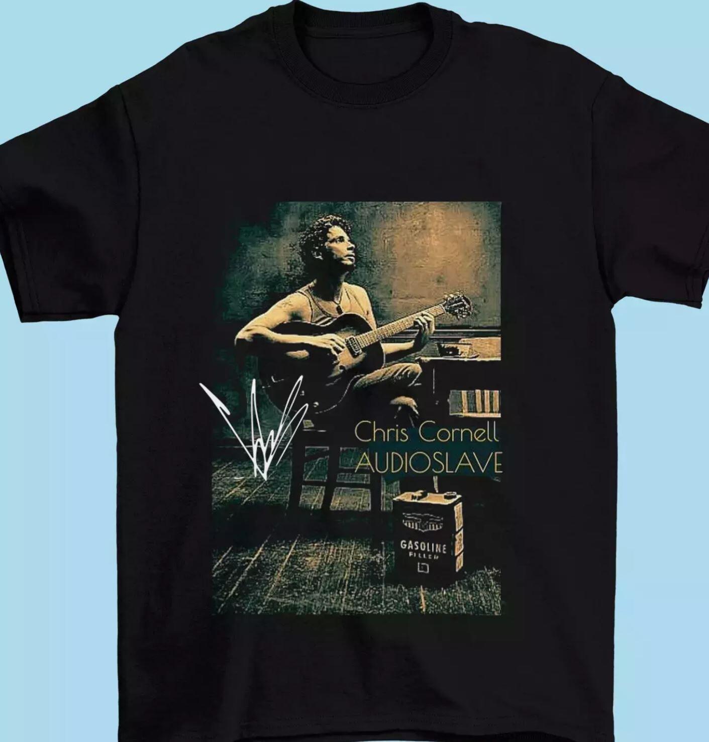 audioslave КРИС КОРНЕЛЛ Футболка Классическая Черная Унисекс Размер S-5XL Унисекс Футболка S