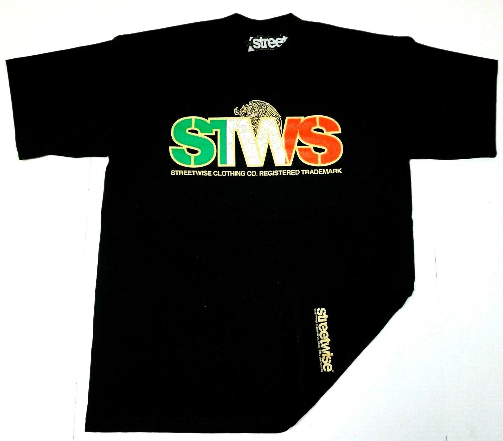 

STREETWISE Bandera T-shirt Urban Streetwear Adult Men s Tee Black New 4XL